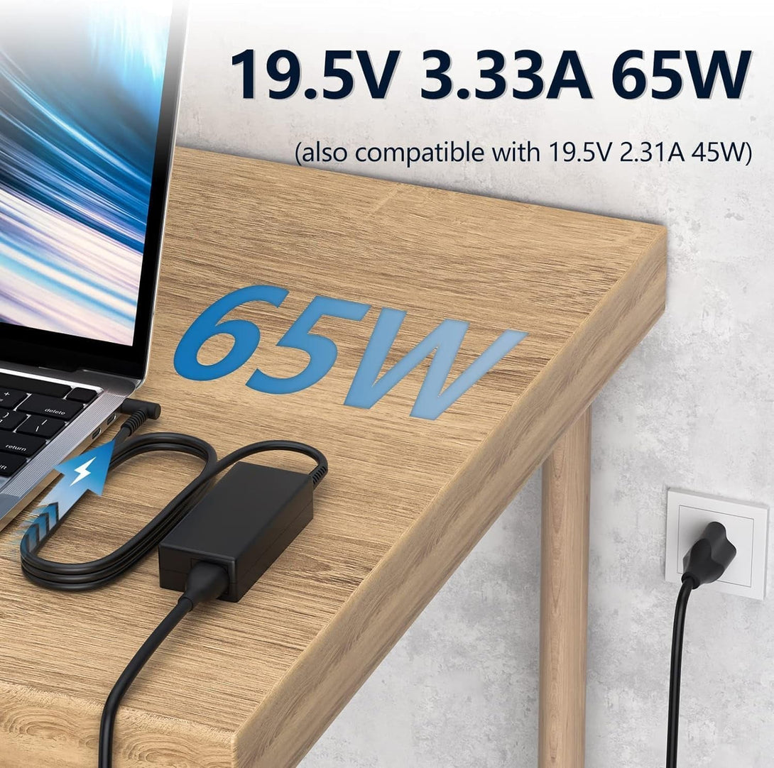 65W 45W AC Charger Compatible with HP Elitebook Series Probook 430 440 450 455 470 640 650 G3 G4 G5 G6 G7 G8 PPP009A 19.5V 3.33A Laptop Power Adapter Cord