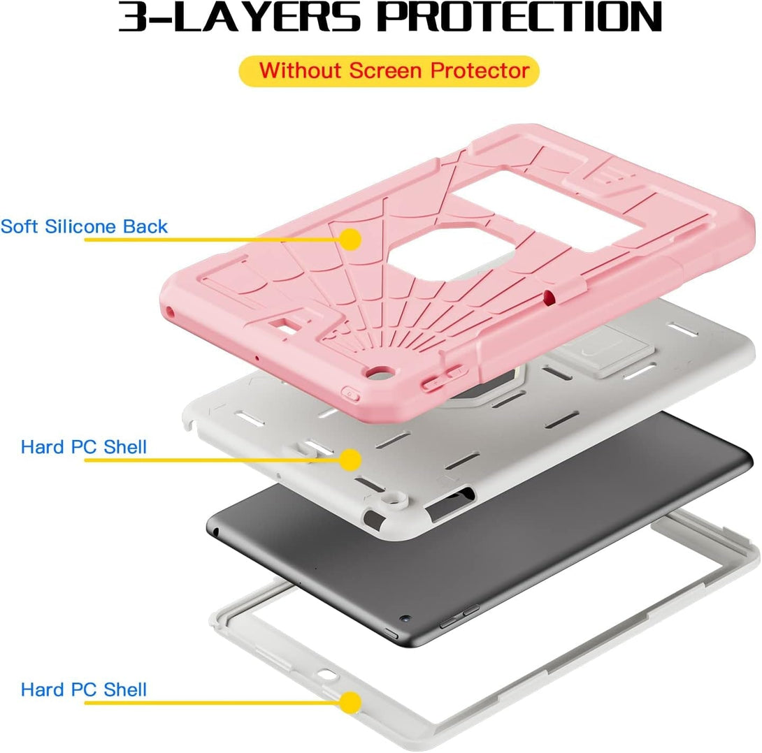 SIBEITU Ipad 9.7 Inch Case for Kids | Ipad 6Th Generation Cases with Stand | Ipad 5Th Generation Case W/Pencil Holder 2018/2017 | Slim Shockproof Protective Case for Ipad 9.7 Inch 5Th/6Th Gen Pink