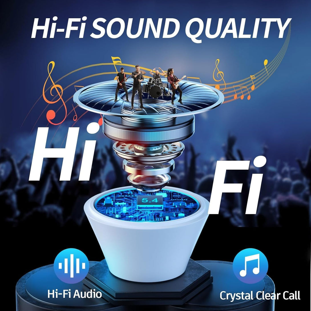 Wireless Earbuds Bluetooth 5.4 Headphones Bass Stereo Wireless Earphones with 4 ENC Noise Cancelling Mic Hifi Stereo IPX8 Waterproof 48H Playtime In-Ear Bluetooth Ear Buds for Iphone/Ios/Android Phone