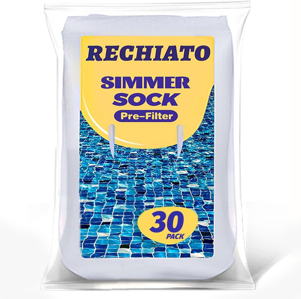 30 Pack Pool Skimmer Socks for Pool Filters, Filters Baskets and Skimmers to Filter Debris and Leaves, Protact Filter System of Inground and above Ground Pools