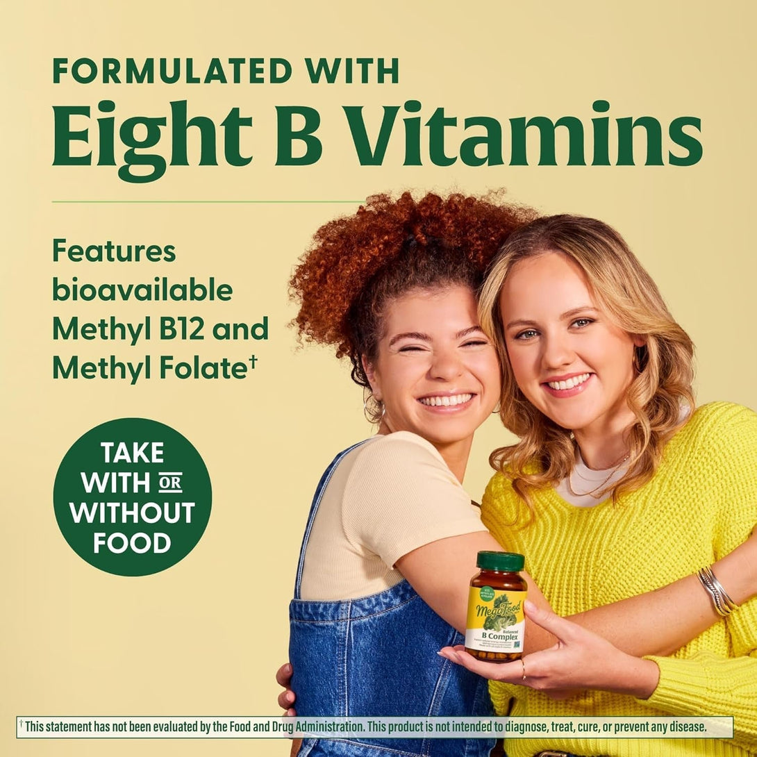 Megafood Balanced B Complex - B Complex Vitamin Supplement, 8 B Vitamins Including Vitamin B6, Vitamin B12, Folate, Biotin & More, Supports Cellular Energy Production, Vegan, Gluten Free - 90 Tablets