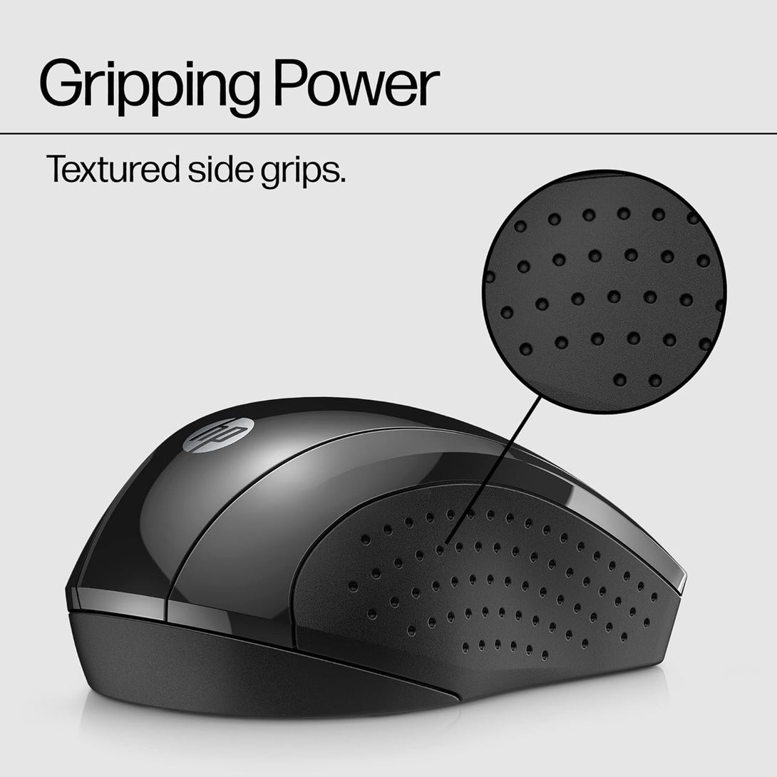 HP X3000 G3 Wireless Mouse - Black, 15-Month Battery, Side Grips for Control, Travel-Friendly, Blue LED, Powerful 1600 DPI Optical Sensor, Compatible with Wins Pc/Laptop, Mac, Chromebook (683N7AA)