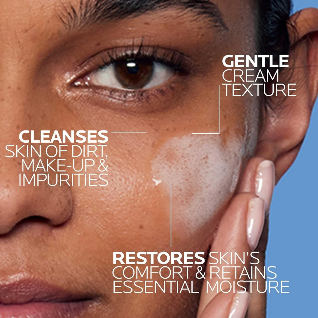 La Roche-Posay Toleriane Hydrating Gentle Face Cleanser, Hydrating Facial Cleanser with Niacinamide + Ceramides, Daily Face Wash for Dry Skin to Normal Skin, Sensitive Skin Tested, Fragrance Free