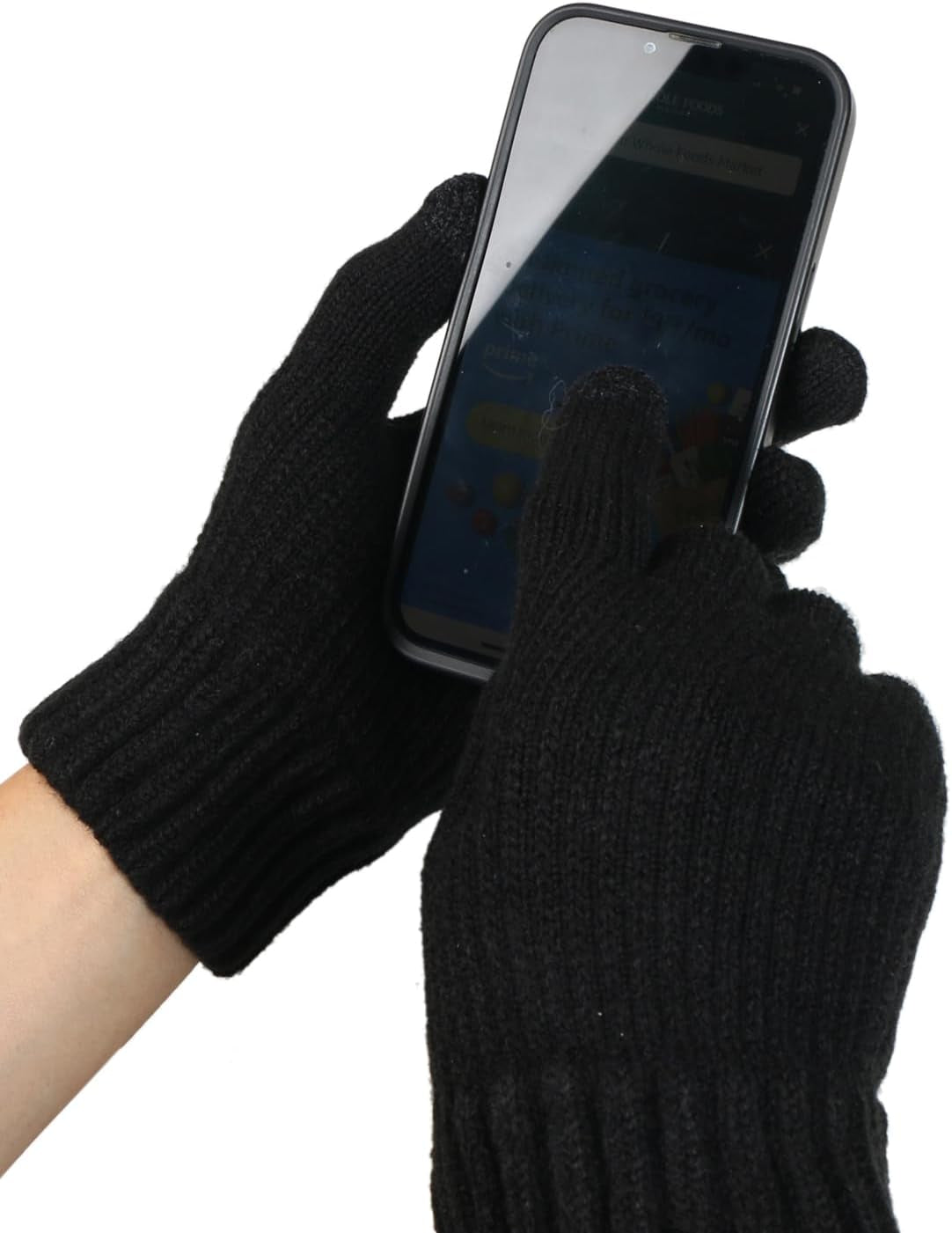 Men'S Winter Touchscreen Magic Gloves Warm Knit Fleece Lined for Cold Weather