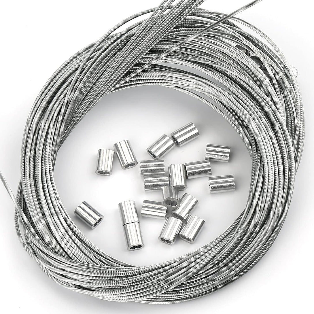 200 Pcs Aluminum Crimping Loop Sleeve 1/16", Cable Ferrule Wire Rope Sleeves Loop Sleeve (200 Pcs)