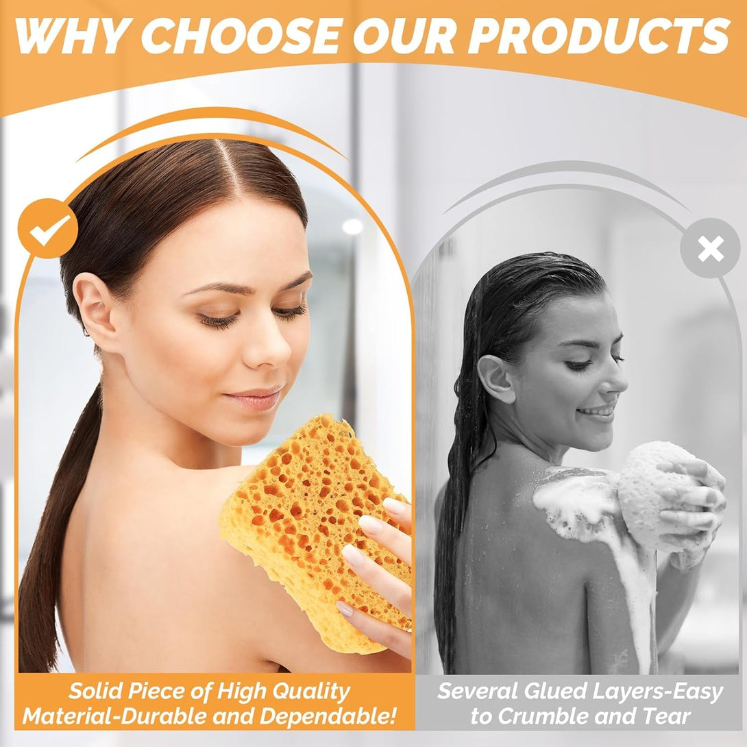 Premium Bath Sponge, 3 Pack Foam Loofah Sponge, Body Sponge for Shower - Natural Bath Sponge for Women Men and Child（Large & Soft）
