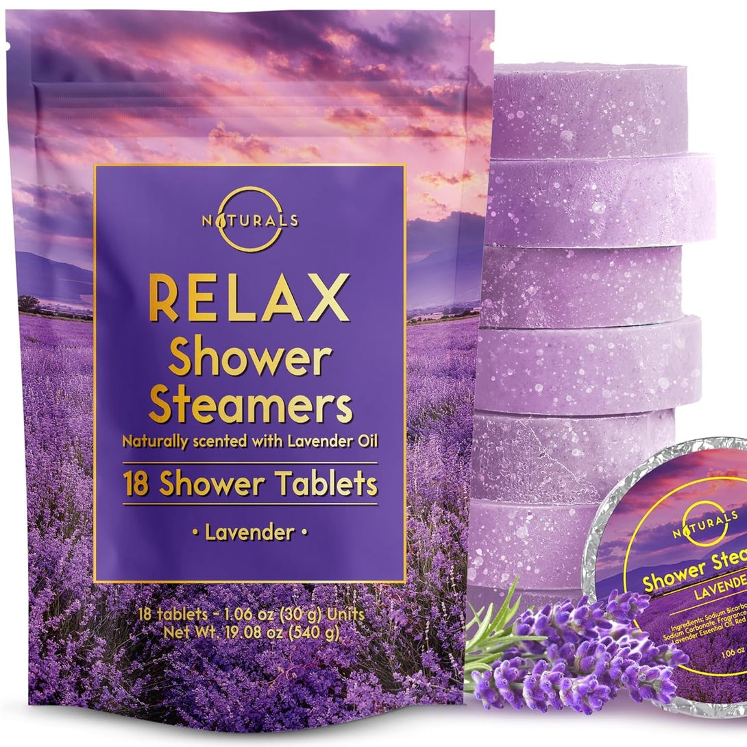 Shower Steamers Aromatherapy - Birthday Gifts for Women - Shower Bombs Aromatherapy, Spa Day Essentials, Relaxation Spa Gifts - Self Care Unique Gifts for Women and Men (Lavender 18 Count)