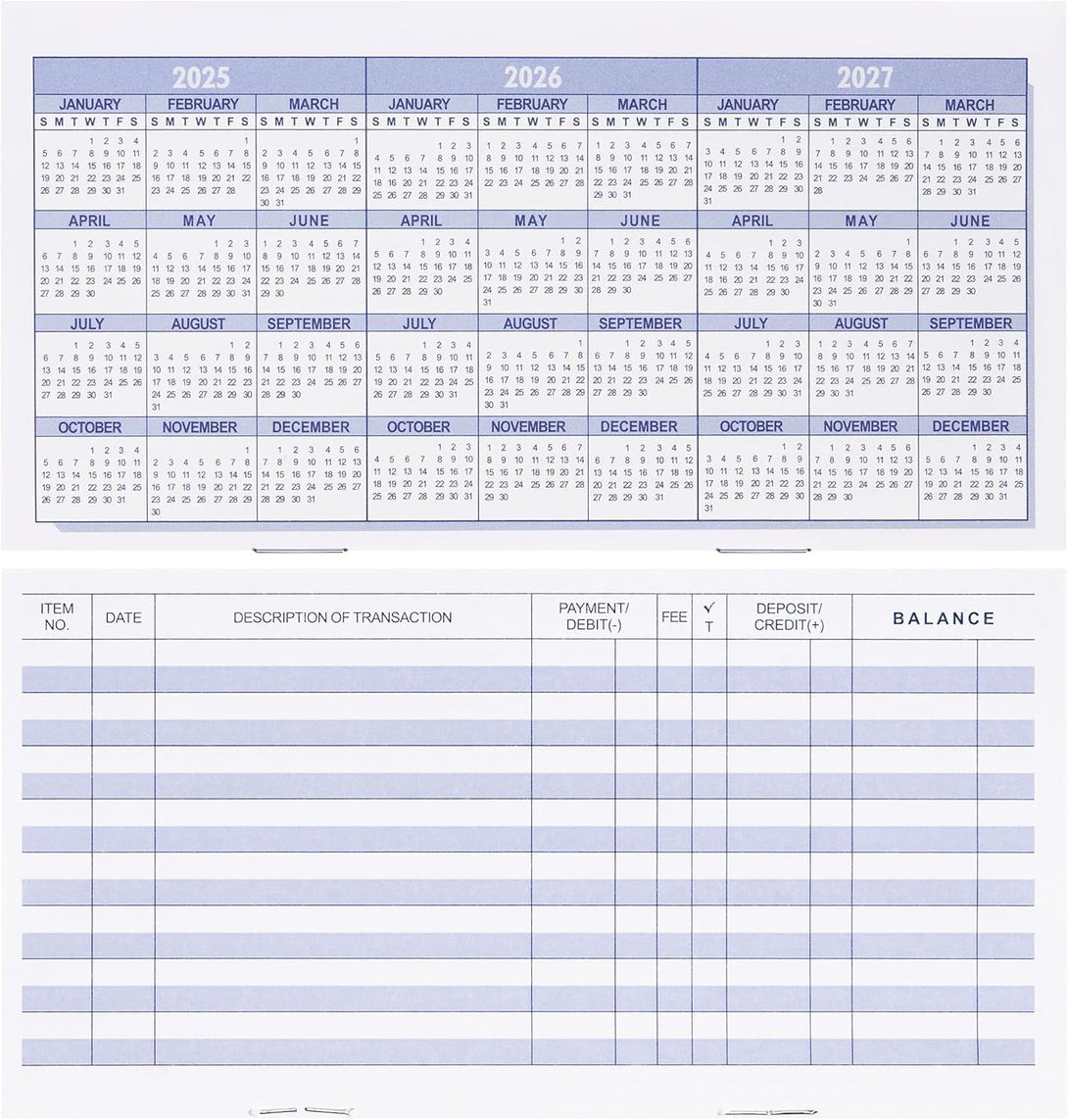 20 Pack Checkbook Register, Check Registers for Personal, Blank Ledger Transaction Registers for Personal or Business Bank, Check Register Book for Checking and Saving Account, Deposit and Credit Card