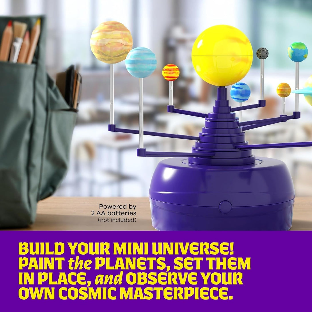 360° Orbiting Solar System for Kids - Paint & Build Model Kit - Arts and Crafts for Kid Ages 8-12, 4-6, 4-8, 6-8 - Space Toys 8-10 - Science Astronomy Gifts - Painting Craft Kits for Boys