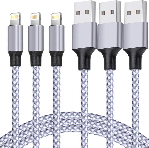 TAKAGI for Iphone Charger, [Mfi Certified] Lightning Cable 3PACK 6FT Nylon Braided USB Charging Cable High Speed Transfer Cord Compatible with Iphone 14/13/12/11 Pro Max/Xs Max/Xr/Xs/X/8/Ipad