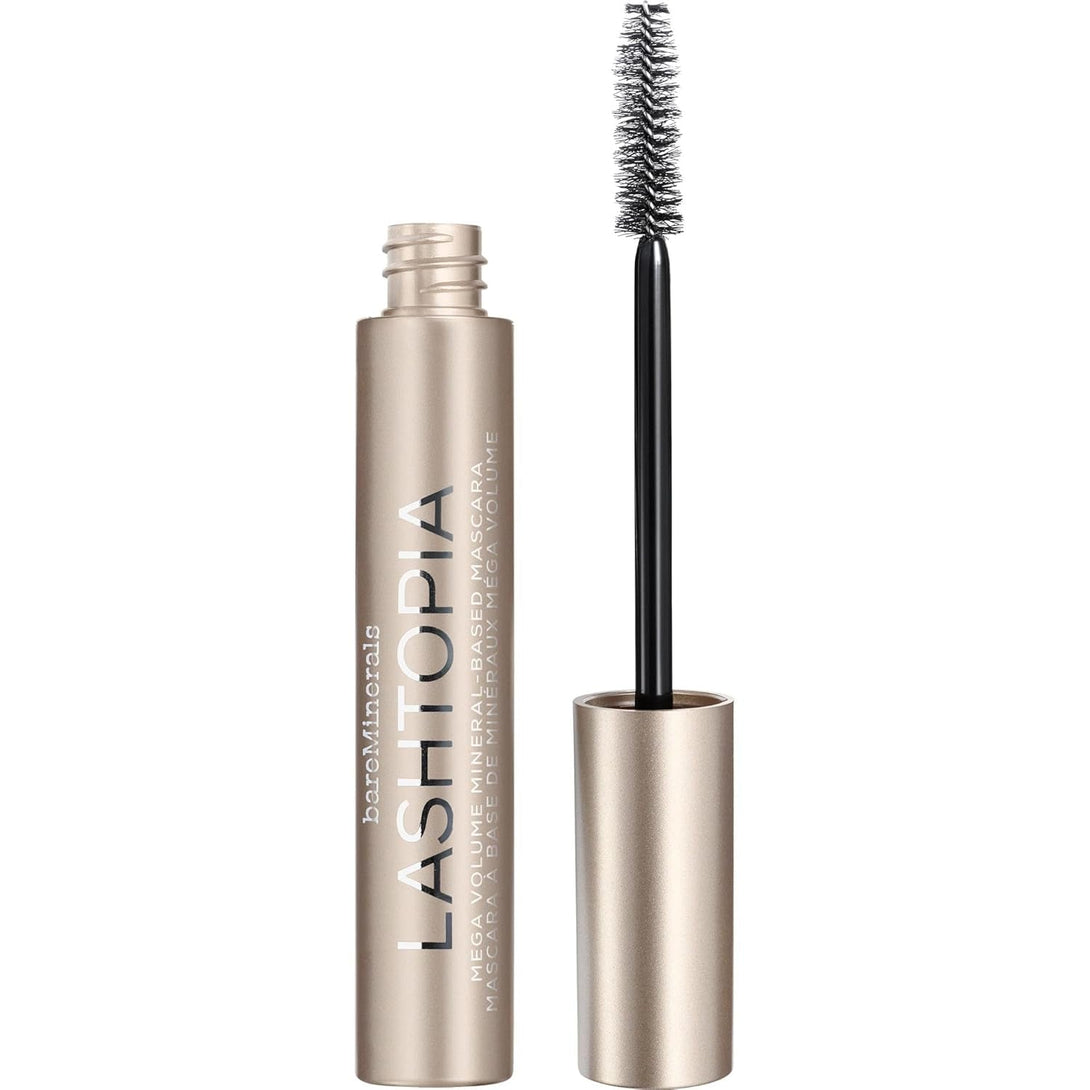 Bareminerals Lashtopia Mega Volume Mineral-Based Black Mascara, Volumizes Eyelashes, Nourishing + Conditioning, Smudge + Clump-Resistant, Vegan