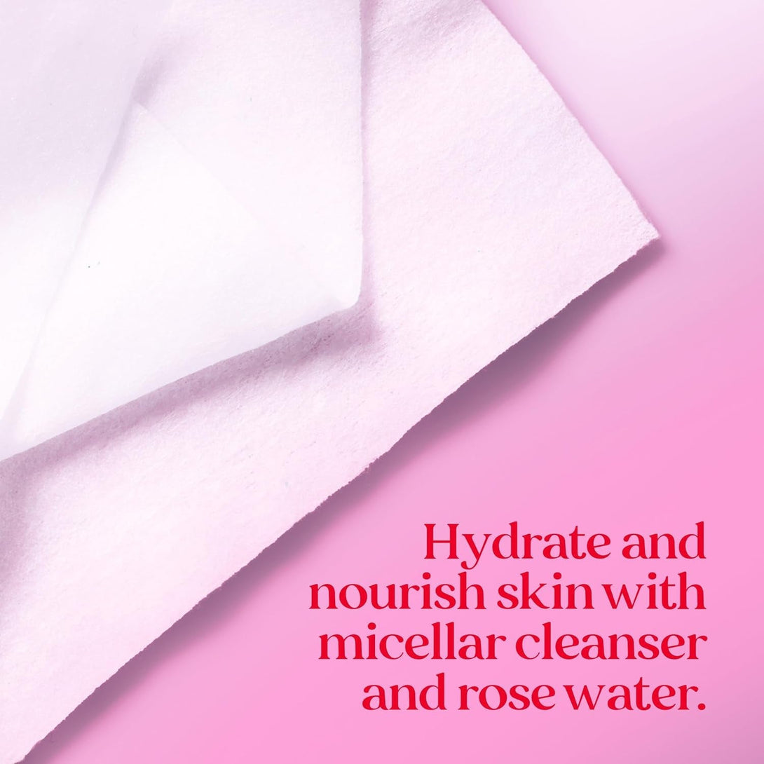 Burt'S Bees Rose Water Face Wipes, for All Skin Types, Hydrating Micellar Makeup Remover & Facial Cleansing Towelettes, 30 Ct (3-Pack)