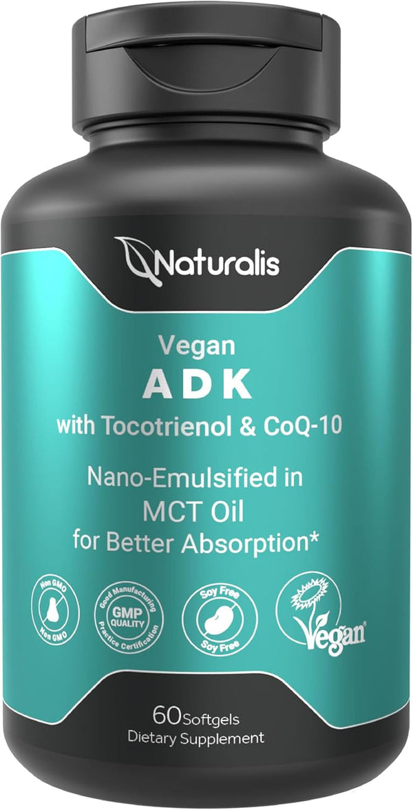 Vegan Tocotrienol with Coq-10 | Nano-Emulsified in EVOO for Better Absoprtion | Non-Gmo, Soy Free and Vegan Society Certified | 60 Veggie Softgels (Carrageenan Free)