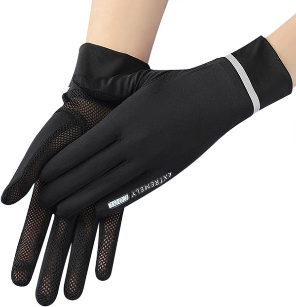 IPENNY Women Summer UPF 50+ UV Sun Protection Gloves 2 Fingers Flip Mesh Cooling Breathable Touchscreen anti Slip Mittens