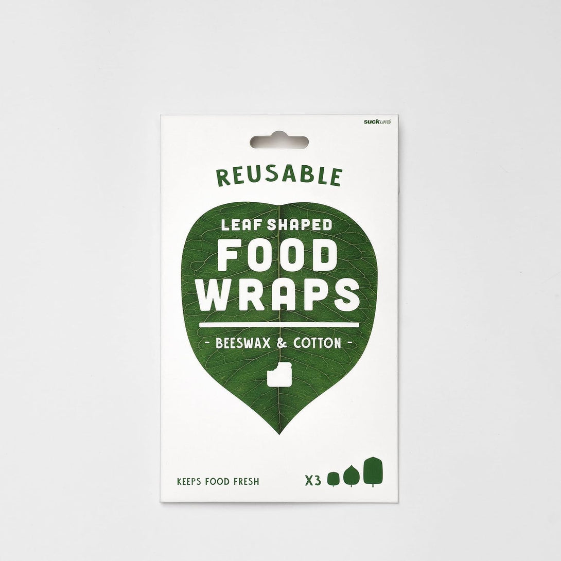 Suck UK | Leaf-Shaped Beeswax Wraps | Eco Friendly Beeswax Wrap | Reusable Food Storage | Kitchen Organization | Food Storage Containers | Reusable Pantry Storage