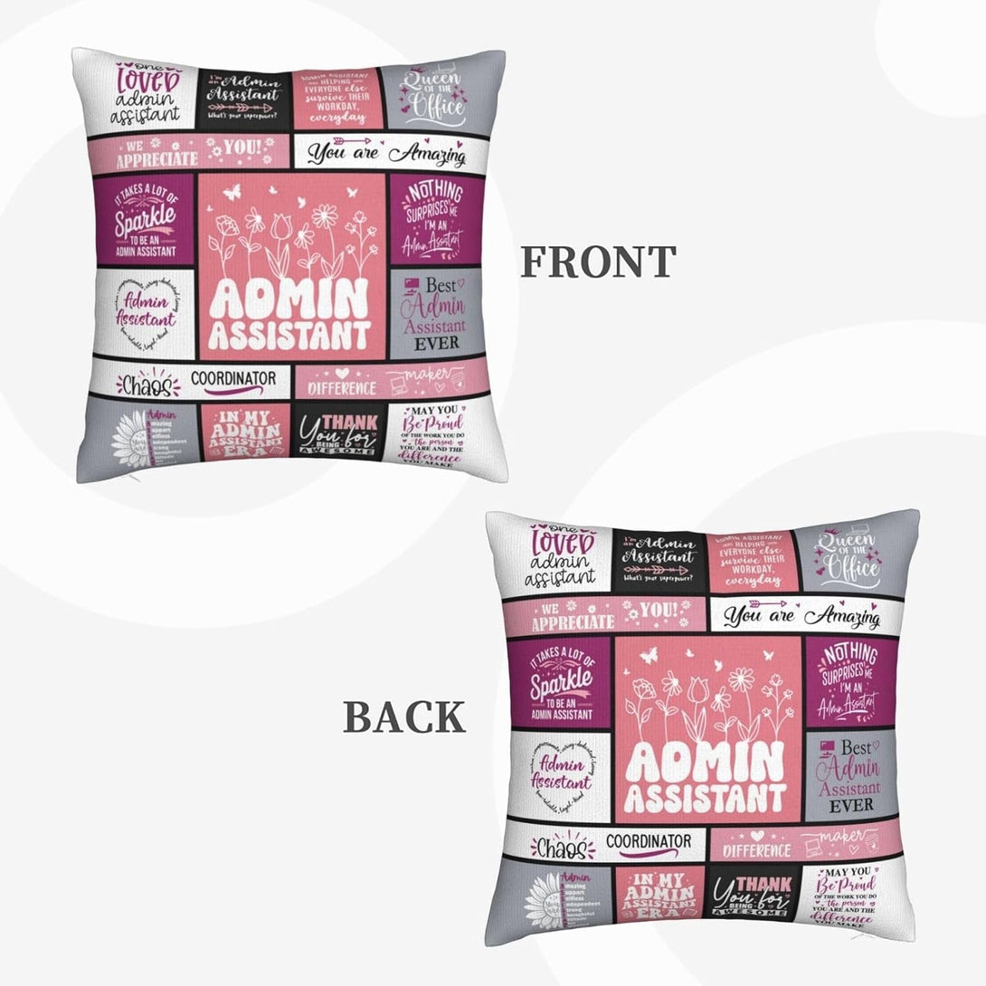 Administrative Assistant Gifts for Women, Administrative Professional Day Gifts, Best Administrative Assistant Gifts, Admin Professionals Day Gifts Throw Pillow Cover 18X18 Inches