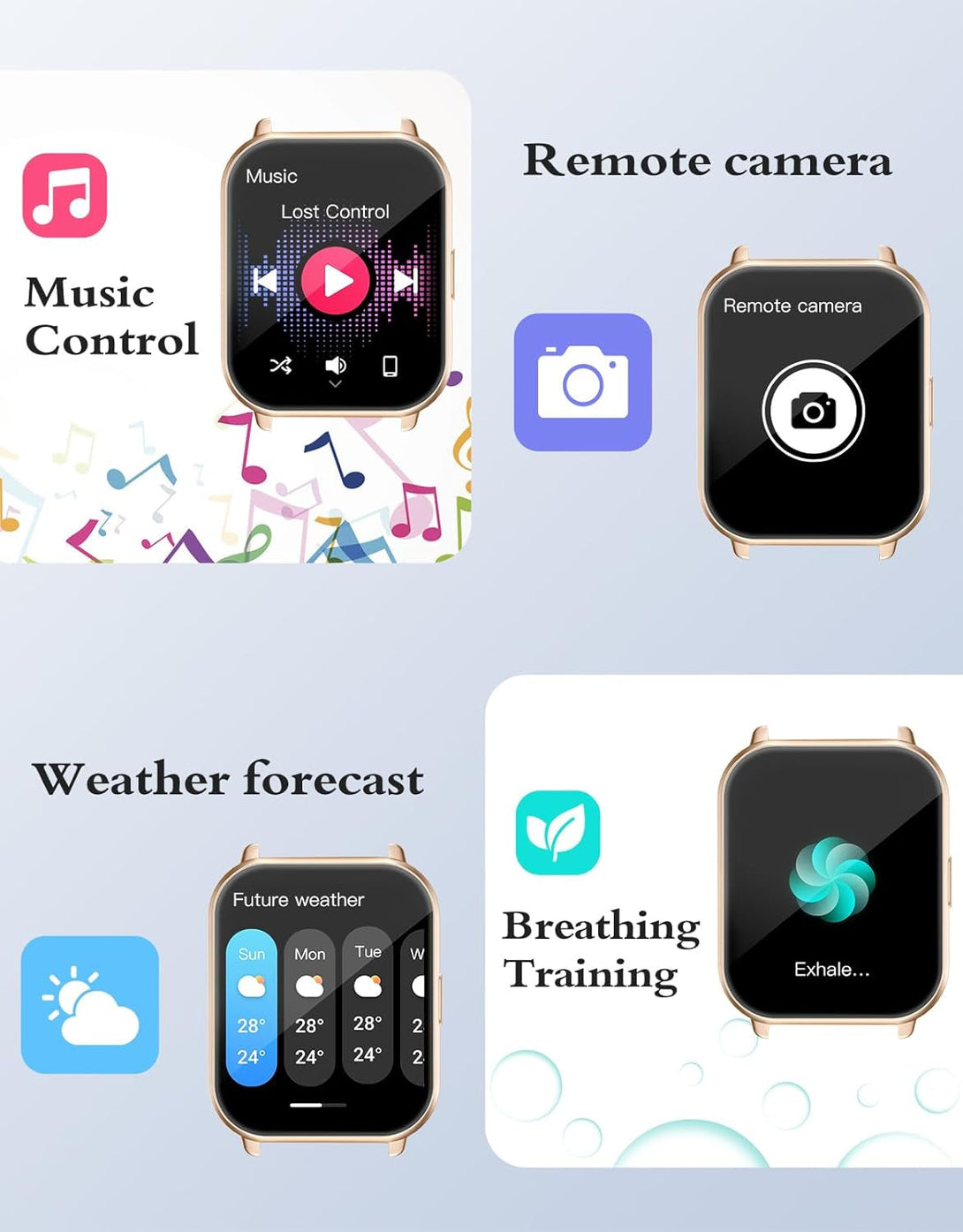 RUIMEN Smart Watches for Women Men (Answer/Make Calls), 1.8" Smartwatch for Ios/Android Phones, Fitness Tracker Heart Rate/Sleep Monitor Digital Watch Waterproof (2 Bands Included), Milky White