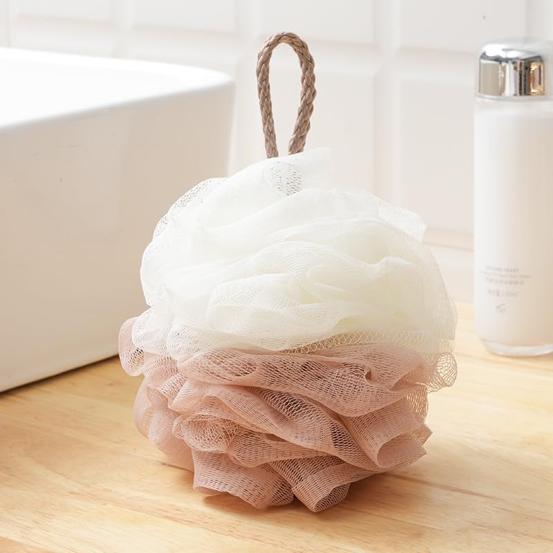 3 Pcs/50G Bath Shower Loofah,Loofah Sponge,Loofah Cloth,Shower Loofahs for Women, Men, Teenager(Pink Grey Lotus)