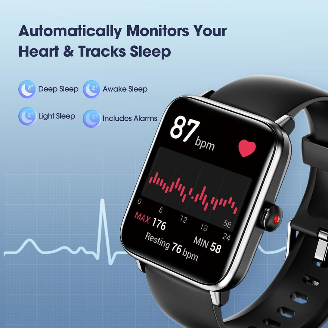 Smart Watch, Fitness Tracker with Heart Rate Monitor, Blood Oxygen, Sleep Tracking, 41Mm Smartwatch Waterproof with Pedometer for Women Men Watch Compatible with Android Ios Phones