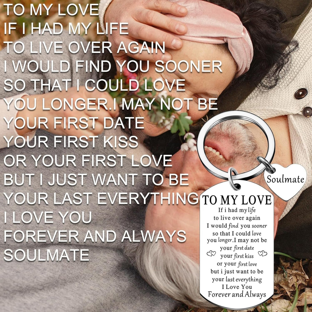 Soulmate Gifts for Him Her Boyfriend Husband Girlfriend Wife Soulmate to My Love Keychain Romantic Anniversary I Love You Gifts Birthday Anniversary Christmas Romantic Gift for Him Her