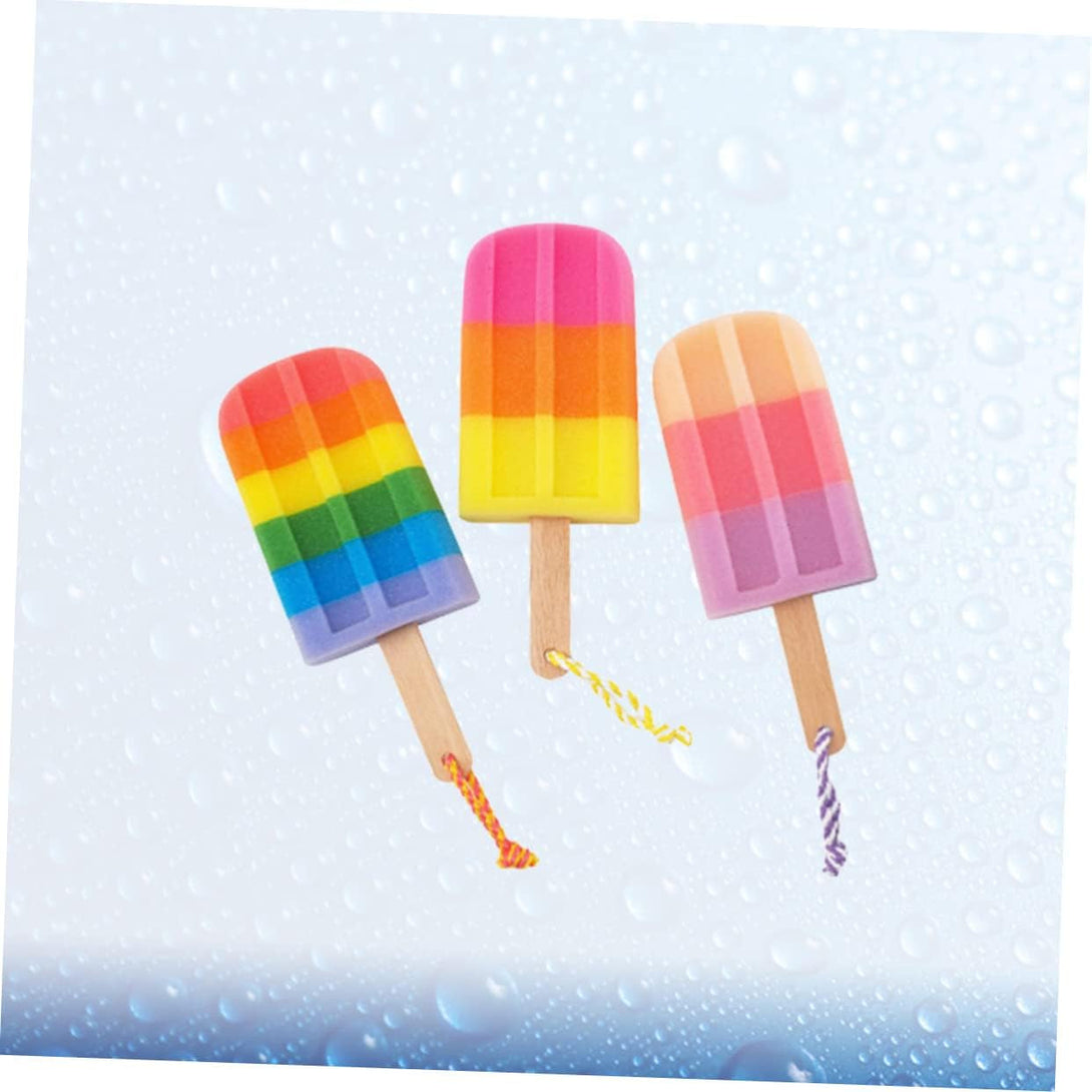 3Pcs Bath Flower for Infants Elastic Hair Ties Bathing Accessories Body Bath Shower Sponge Shower Sponge for Body Loofah Popsicle Ice Cream Wooden Shower Head Child Bath Brush