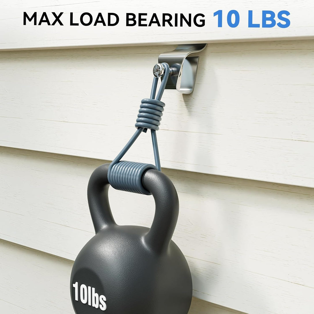 10 Pack Vinyl Siding Clips, Outdoor Security Camera Mount for Hanging Blink, Arlo, Ring Cam, No Drilling, No-Hole Weatherproof Stainless Steel Siding Hooks