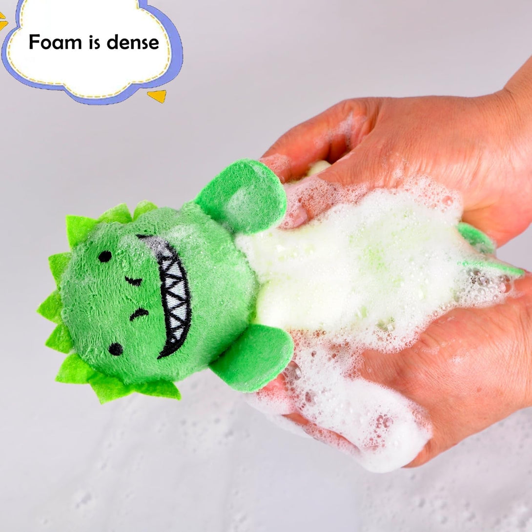 4 Pack Fun Bubble Bath Kid Loofahs, Cute Animal Loofah Bath Sponge, Shower Puffs Body Scrubber, Cute Sponges