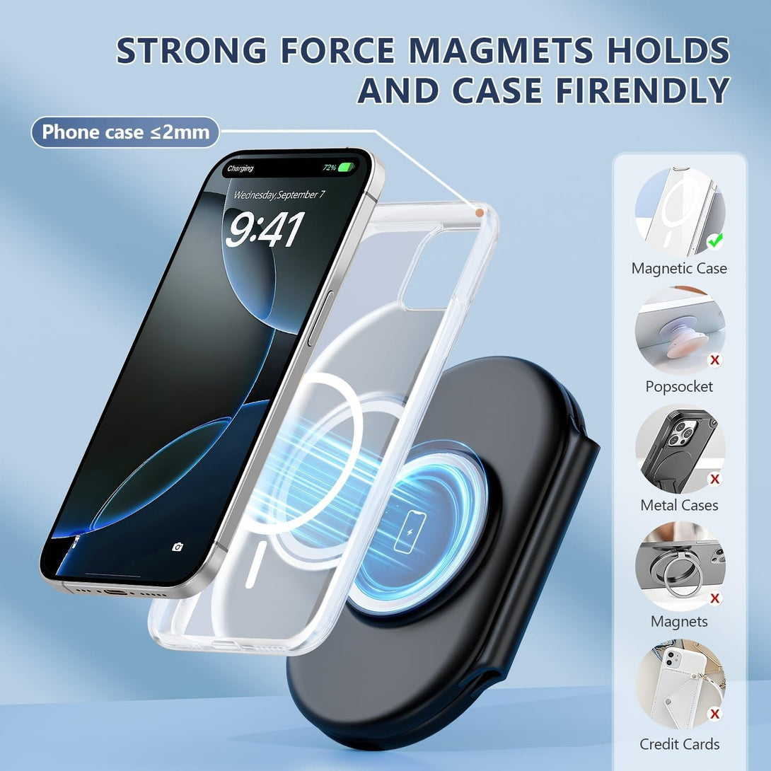 2025 Latest Magnetic Wireless Charger for Iphone: 3 in 1 Travel Charging Station Devices for Iphone 16 15 14 13 12 Pro Max Plus-Foldable Charging Pad for Apple Watch Series & Air Pods 4 3 2 Pro