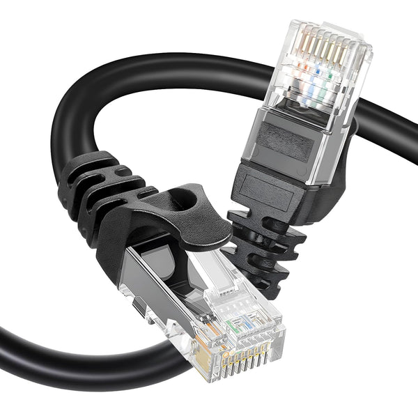 Cat 6 Ethernet Cable 5 FT 10Gbps 250Mhz, Outdoor & Indoor Network Cable for Router/Modem/Pc, RJ45 LAN Internet Cord with Snagless Design