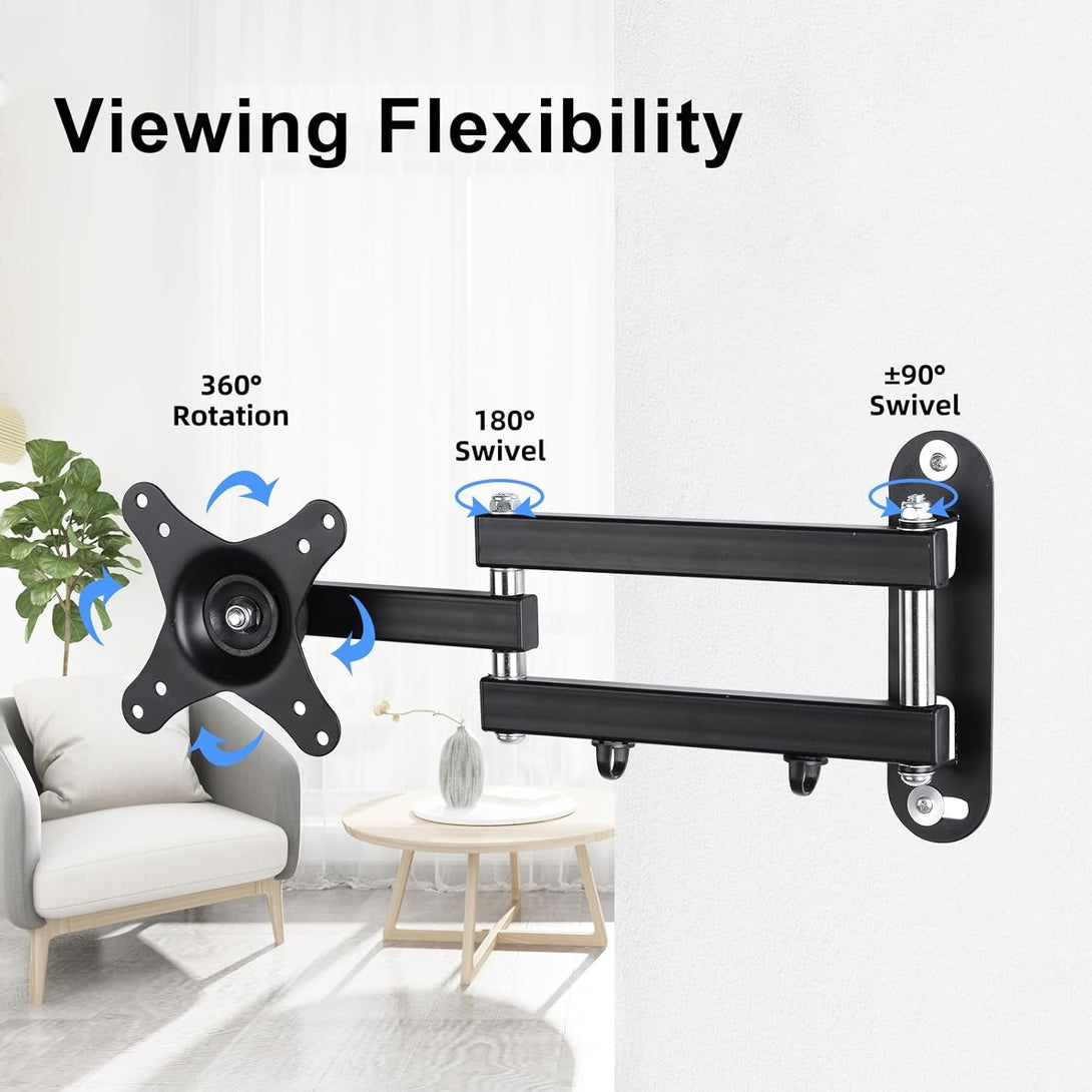 Suptek TV Wall Mount Swivel Tilt Rotation Full Motion Adjustable Articulating for Most 15-32 Inch LED, LCD Monitor Wall Mount VESA 75,100 (MA2720)