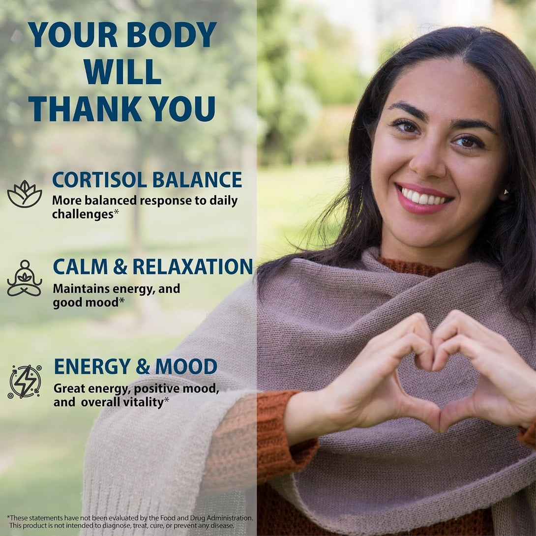 Cortisol Supplements for Women and Men with Magnesium, Ashwagandha & L-Theanine. High Cortisol Reducer, Manager, Detox, Lower and Control. Sleep Support & Stress Relief, USA
