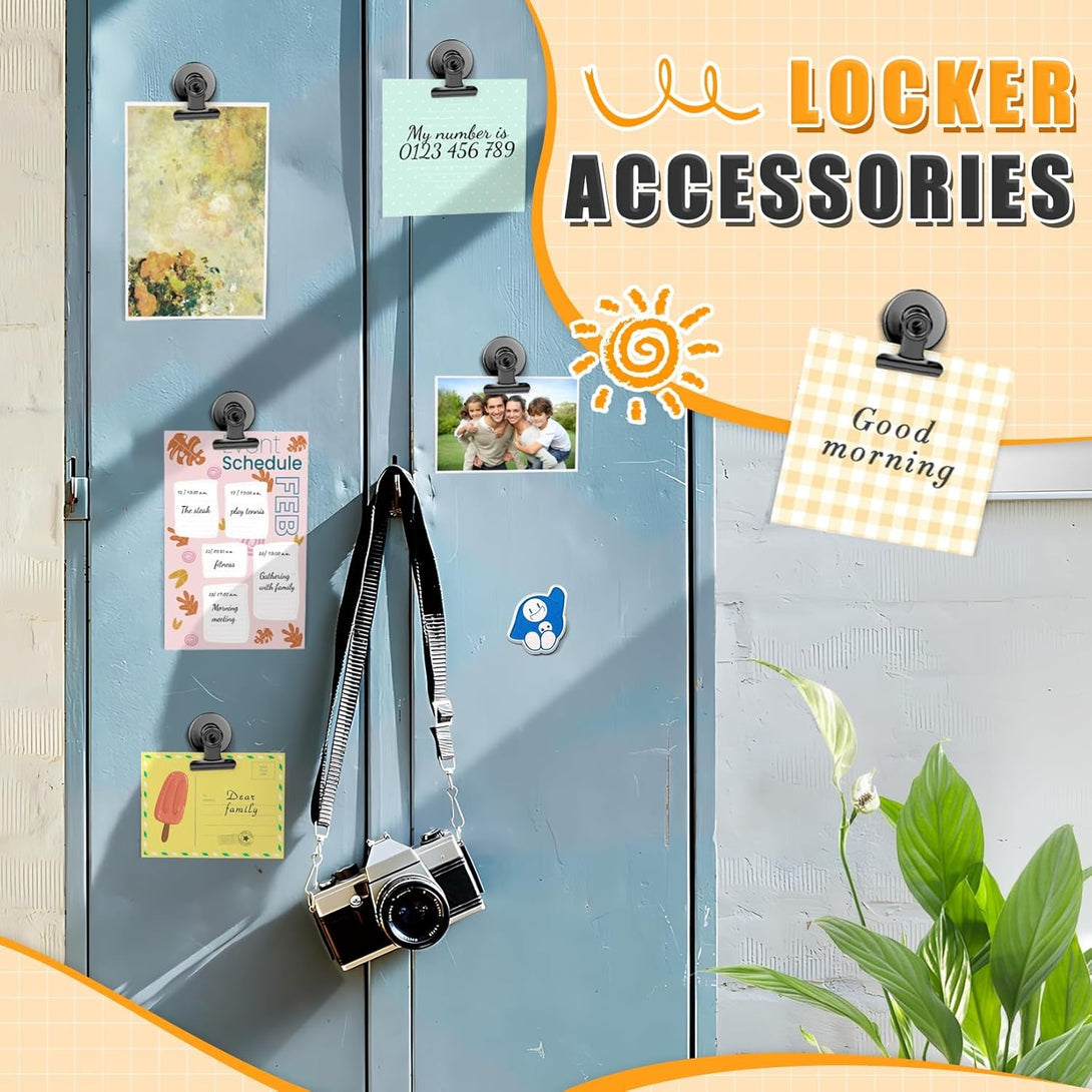 12Pack Fridge Magnets Refrigerator Magnets Magnetic Clips Heavy Duty Detailed List Display Paper Fasteners on Home& Office& Teaching (Black, 12)