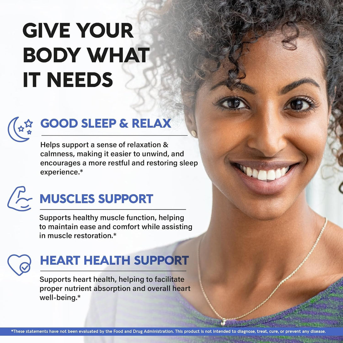 Magnesium Glycinate 500 Mg - Chelated Supplement - 98% High Absorption - Support for Sleep, Muscle & Heart Health - Made in USA, Lab Tested & Non-Gmo - 120 Capsules