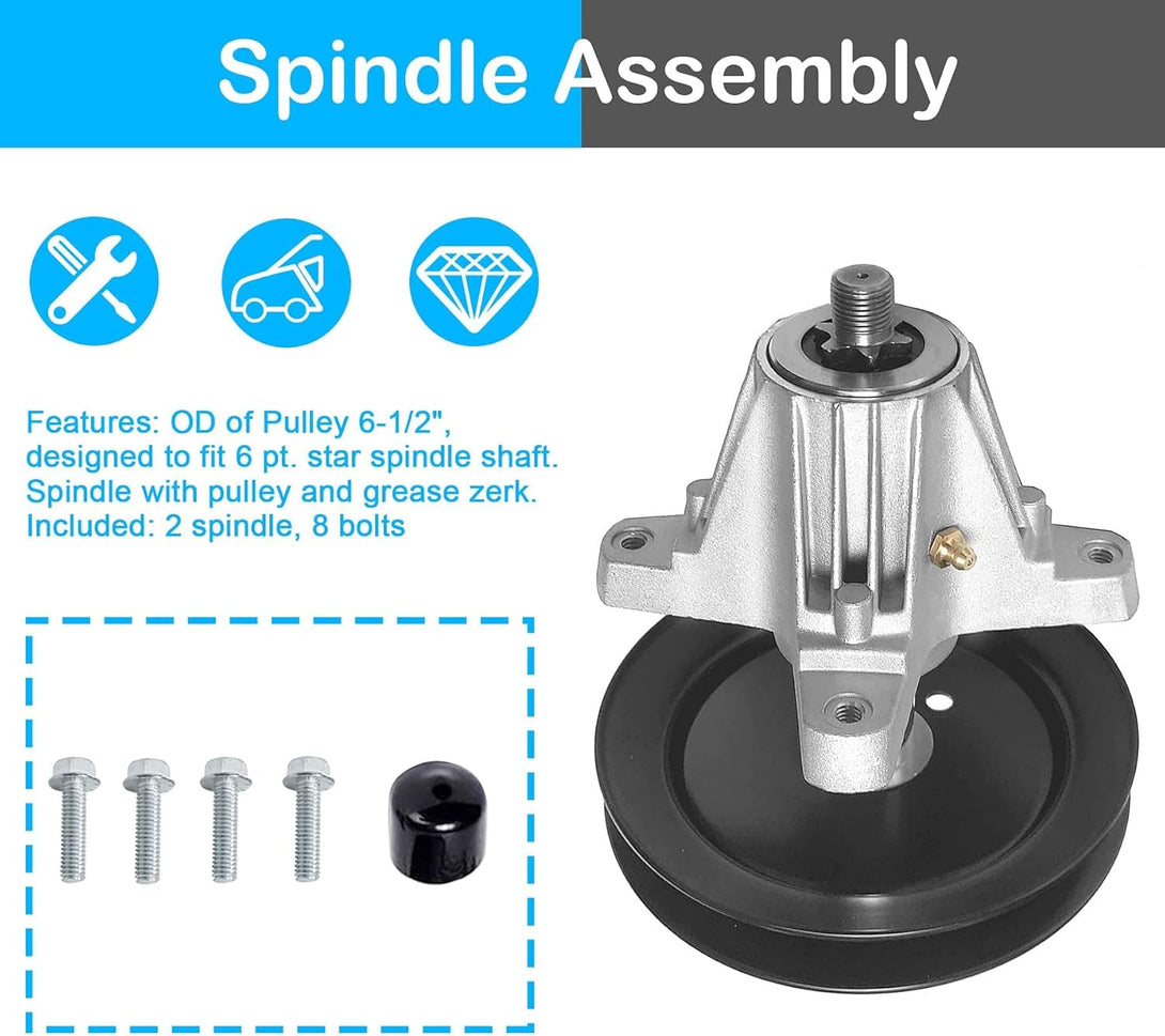 46" Mower Deck Rebuild Kit for Cub Cadet LTX1045 (Excluding 2014), LTX1046 LTX1046VT, Includes Spindles 618-04865 618-04636 918-04636, 2 Flat Idler 753-08171 756-04129B, 103" Belt 954-04219 754-04219