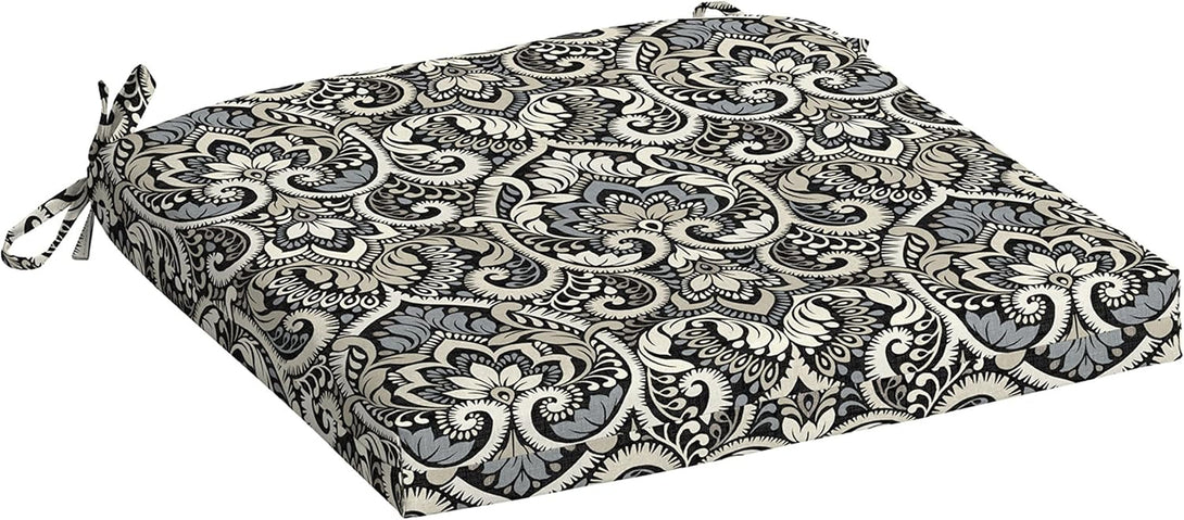 Arden Adirondack Chair Cushion, 19 X 18, Rain-Proof, Fade Resistant, Cushions for Adirondack and Rocking Outdoor Chairs 18 X 19, Black Aurora Damask