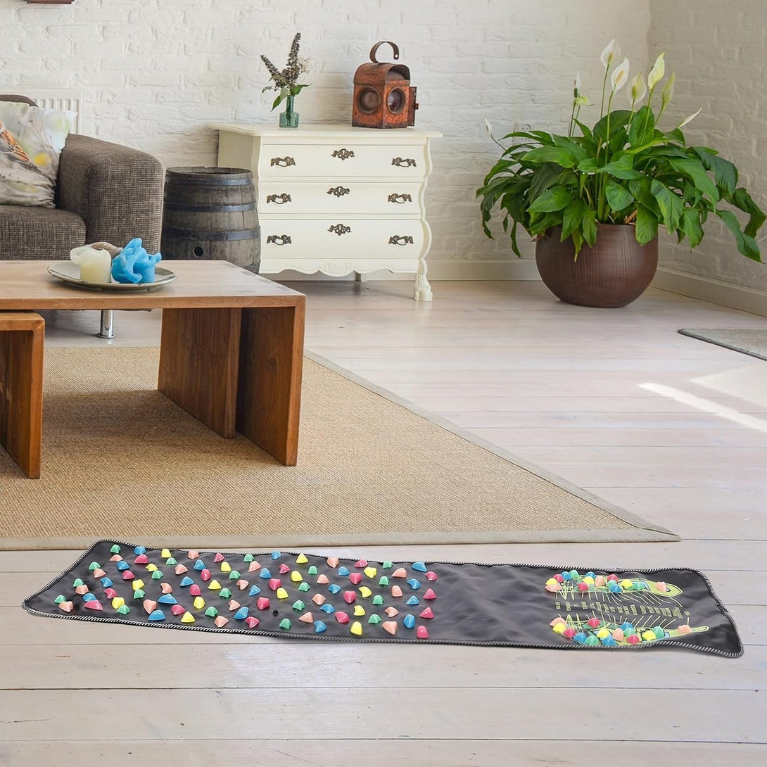NOLITOY Foot Massage Mat, Pressure Point Massage Pad Reflexology Walk Stone Road anti Fatigue Standing Mat for Office Workers Students Elderly (45.59X13.36In)