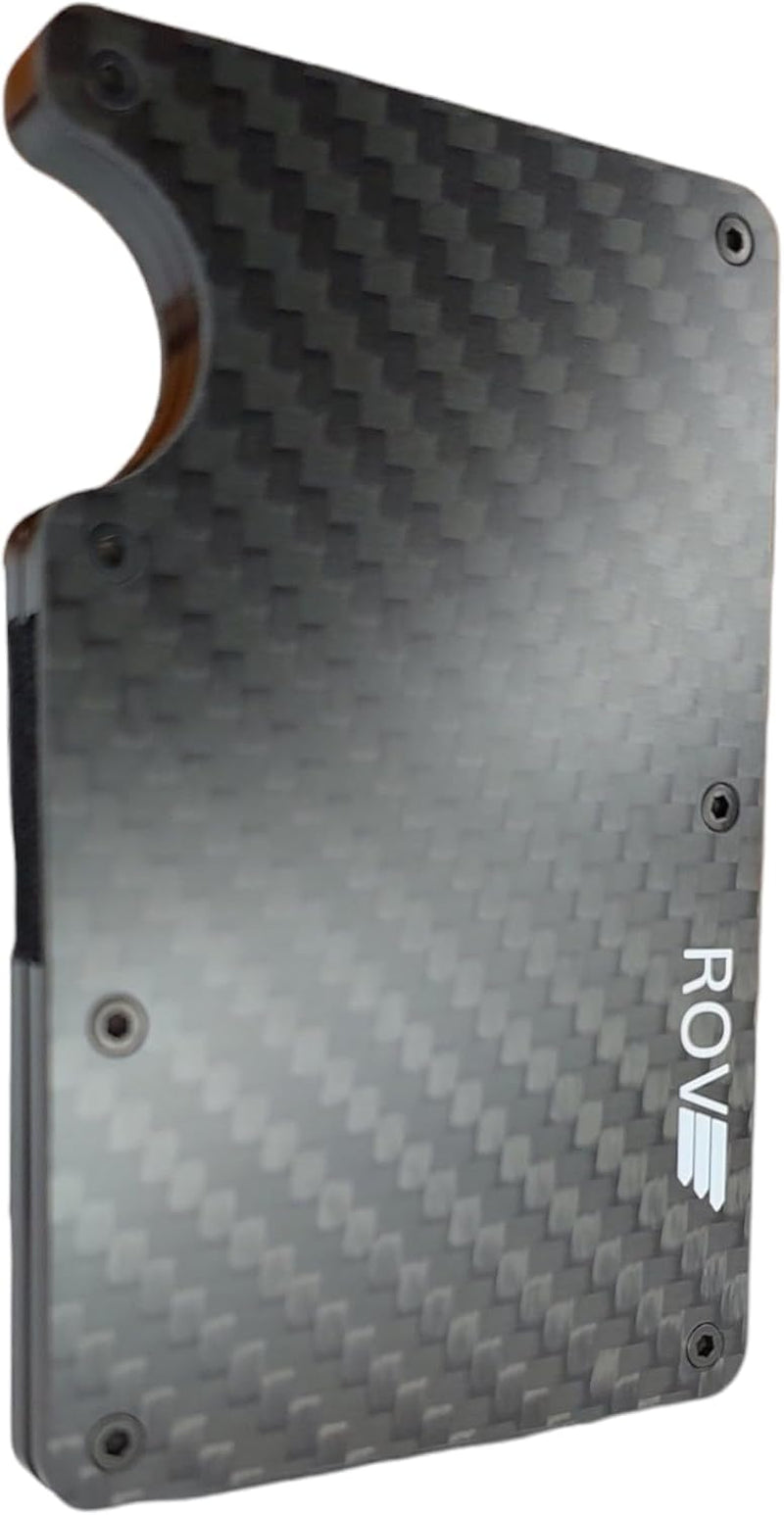 ROVE - Money Clip - RFID Blocking Aluminium Enhanced Minimalistic Compact Wallet (Carbon Fibre)