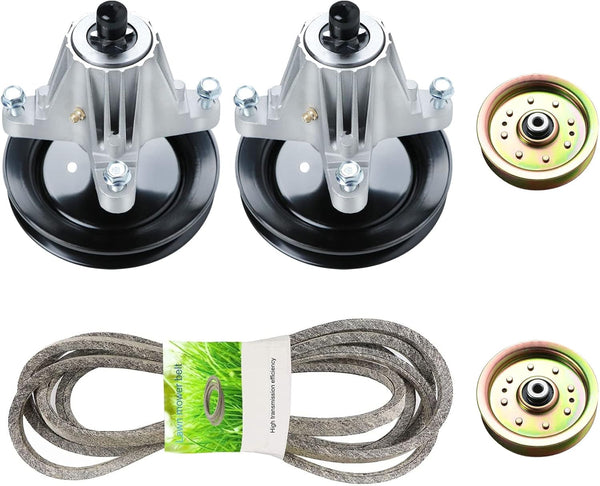 46" Mower Deck Rebuild Kit for Cub Cadet LTX1045 (Excluding 2014), LTX1046 LTX1046VT, Includes Spindles 618-04865 618-04636 918-04636, 2 Flat Idler 753-08171 756-04129B, 103" Belt 954-04219 754-04219