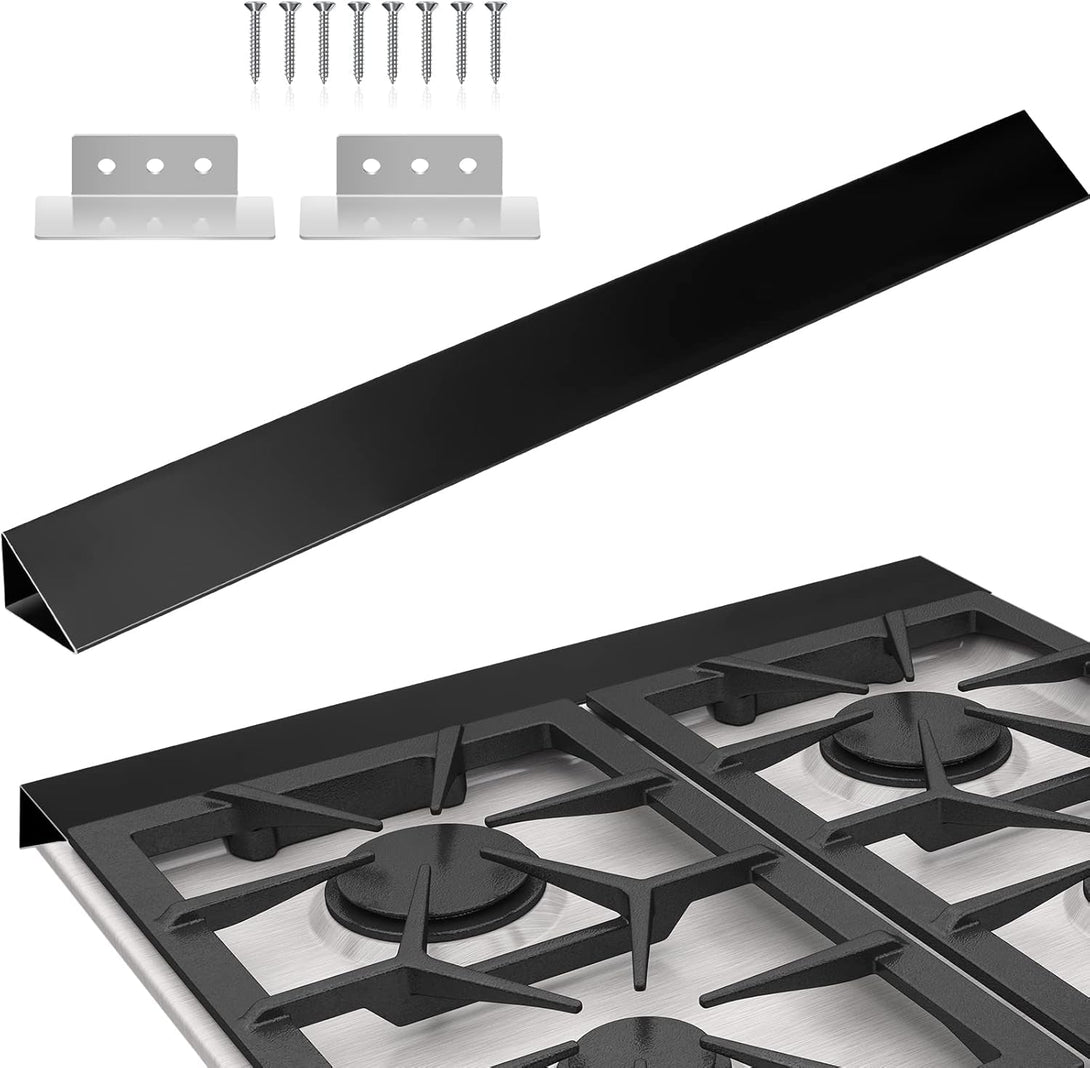 Amylove 30 Inch Large Stove Gap Cover, Slide in Range Rear Filler Kit Stove Gap Filler Cooktop Trim Kit Top Trim Kit between Stove and Wall Aluminum Range Accessories with Screws Install Tool(1 Set)
