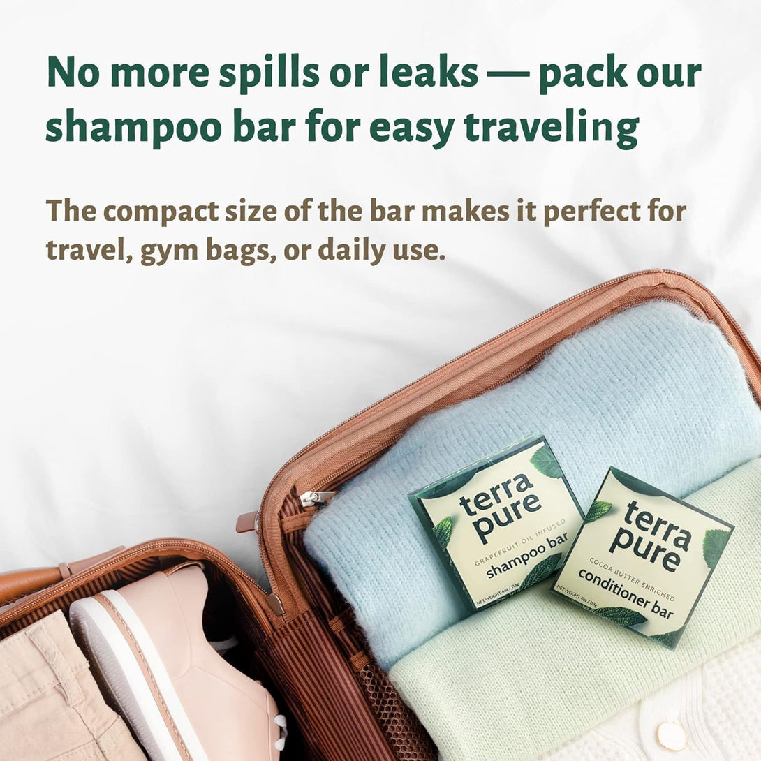 Terra Pure Shampoo Bar | Oil Infused by 1-Shoppe | Plastic Free, Soap Free, Vegan, Plant Based, Sustainable, Eco-Friendly, & Zero Waste