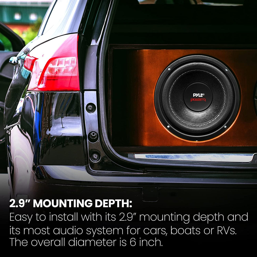 Pyle Car Vehicle Subwoofer Audio Speaker - 6.5 Non-Pressed Paper Cone, Black Plastic Basket, Dual Voice Coil 4 Ohm Impedance, 600 Watt Power, Foam Surround for Vehicle Stereo Sound System -PLPW6D