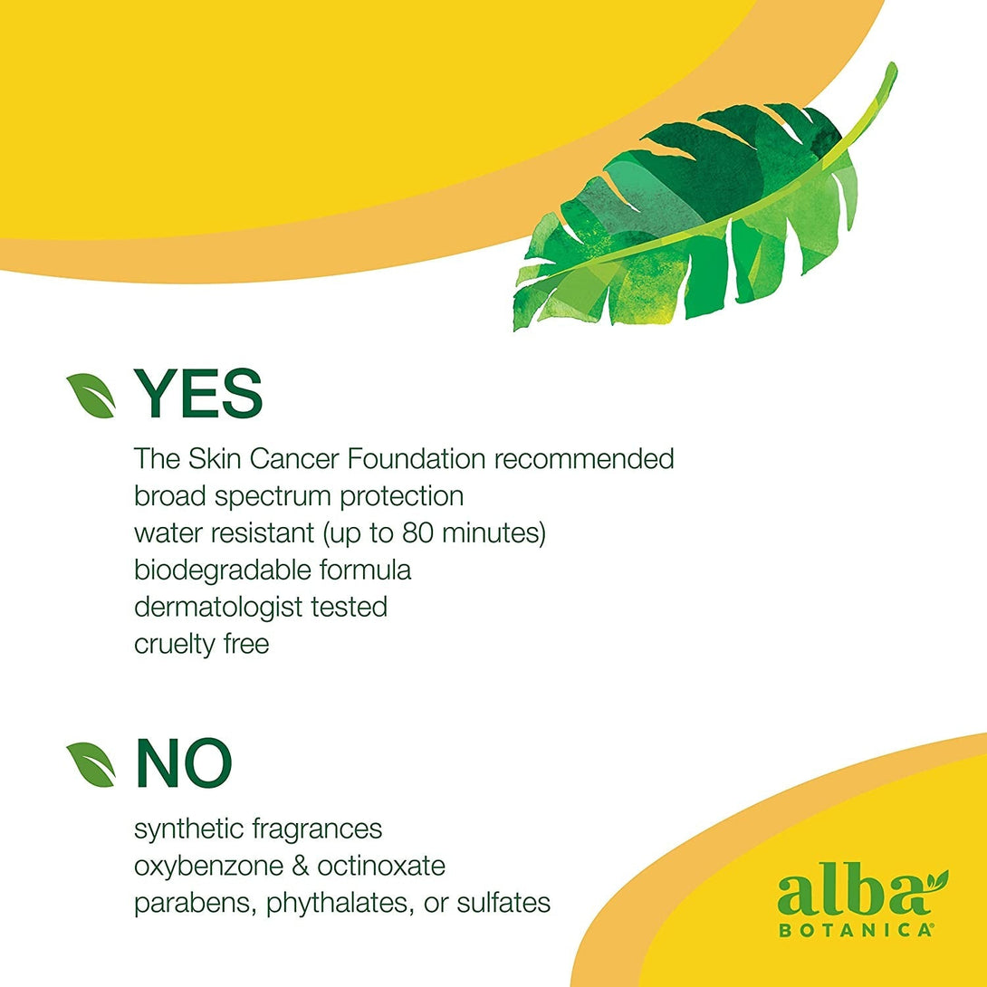 Alba Botanica Sensitive Sunscreen Spray for Face and Body, Fragrance-Free, Broad Spectrum SPF 50, Water Resistant, 5 Fl. Oz. Bottle