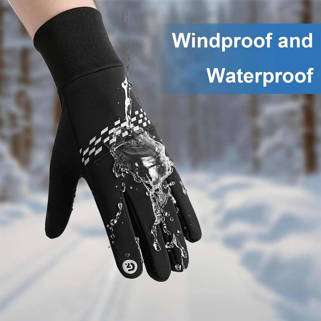 Lightweight Winter Gloves for Men & Women, Touchscreen Windproof Thermal Gloves, Water-Resistant Anti-Slip Warm Gloves for Cycling, Running, Hiking, Driving