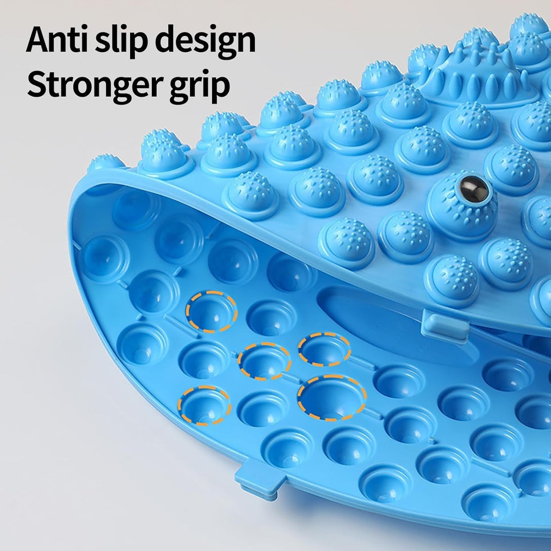 Portable Foldable Foot Massage Mat, Pressure Point Massage Mat, Anti-Fatigue Standing Desk Mat, Standing Pad, Relieves Foot Pain (Blue, Large)