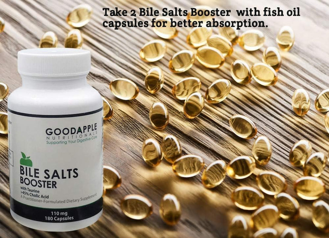 Bile Salts Booster | Supports Gallbladder/No Gallbladder | Ox Bile & Taurine Gallbladder Supplement | Gas & Bloating | Digestive Aid Especially Fats | 180 Capsules - 110 Mg