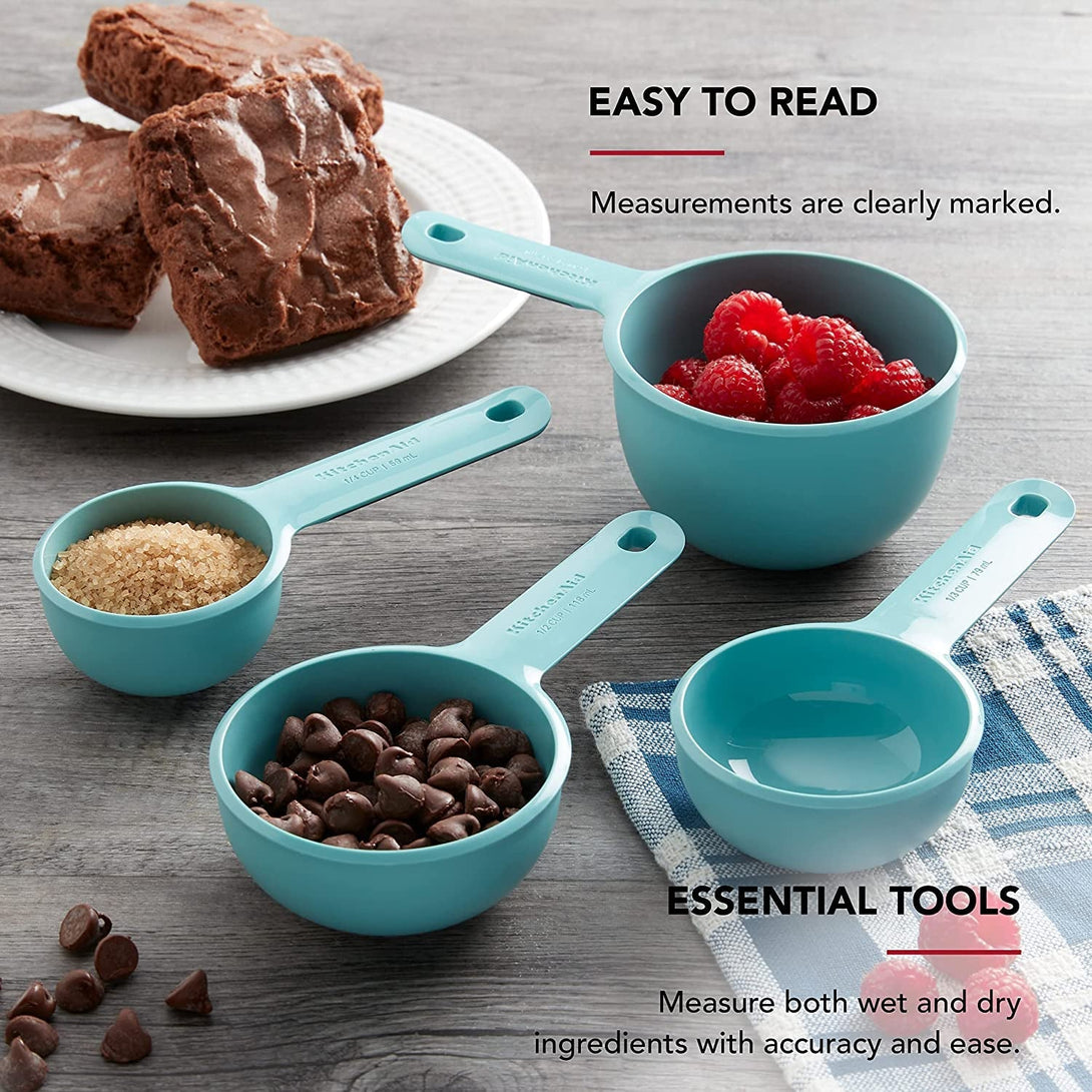 Kitchenaid Measuring Cups, Set of 4, Aqua Sky