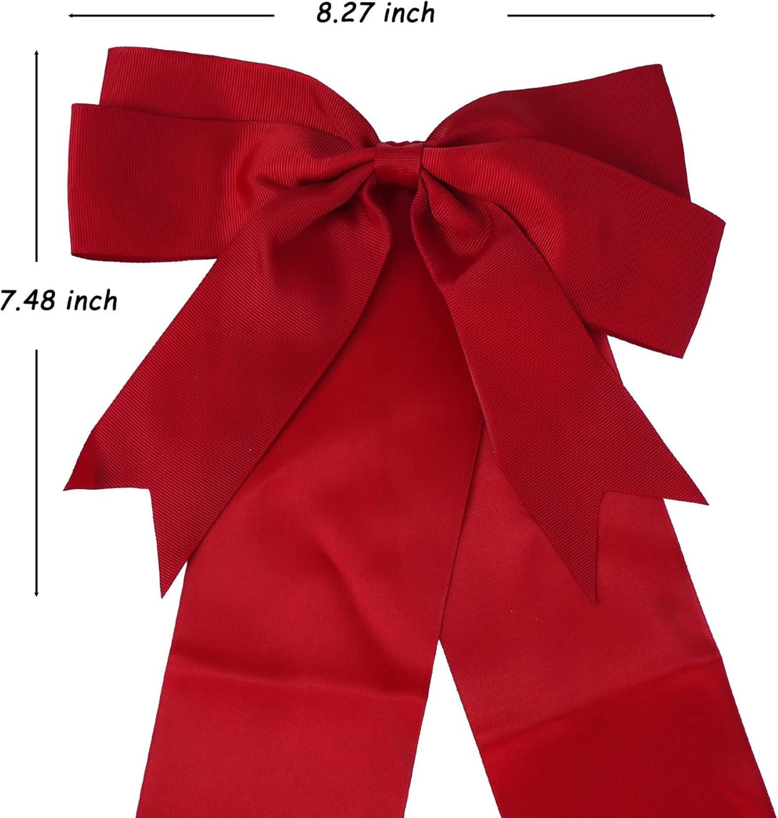 4 PCS Cabinet Door Festive Ribbons and Bows Decoration for Christmas Gift Holidays,Red
