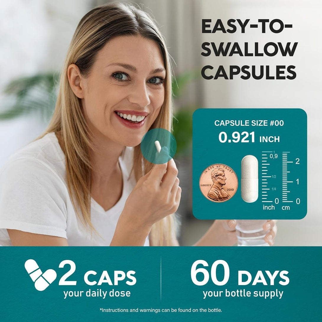 GABA L-Theanine 900 Mg - Made in USA - Magnesium | Vitamin B6 - Calm, Sleep, Relaxation & Mood Support - 750 Mg Gamma Aminobutyric Acid, 150 Mg L-Theanine - Non-Habit Forming, Vegan - 120 Capsules