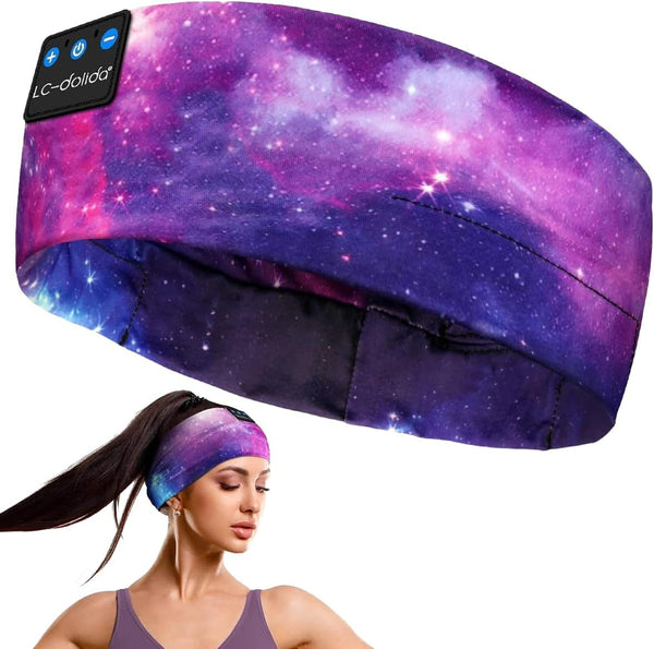 Lc-Dolida Sleep Headphones Bluetooth Headband Sleeping Wireless Headband Headphones with Thin HD Stereo Speakers Perfect for Side Sleepers, Sport, Yoga, Travel
