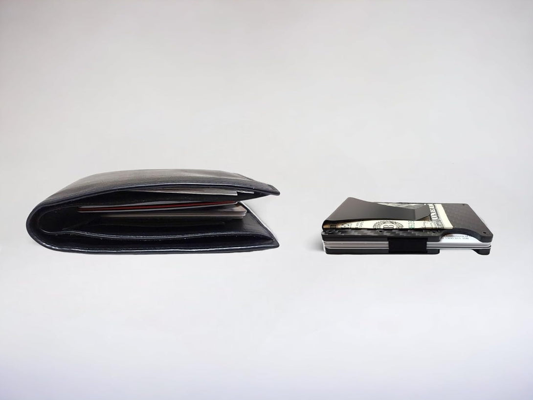 ROVE - Money Clip - RFID Blocking Aluminium Enhanced Minimalistic Compact Wallet (Carbon Fibre)